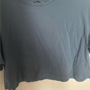 SHEIN Casual Crew Neck Tee in Dusty Blue